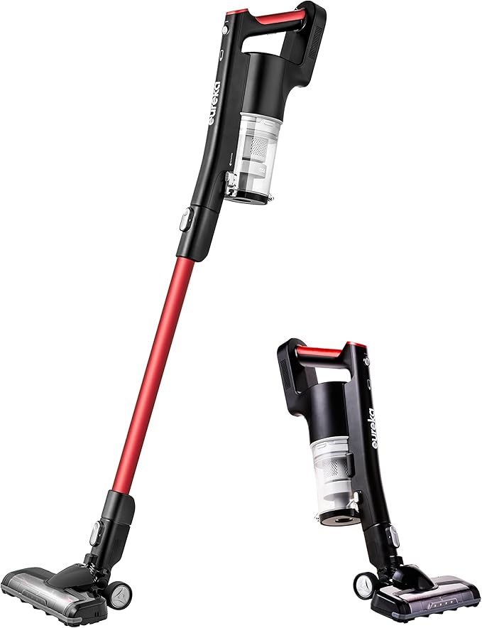Eureka Cordless Vacuum Cleaner Vacuum Cleaner for Home Rechargeable Lightweight Stick Vacuum for Hardwood and Pet HairRose Red NEC101