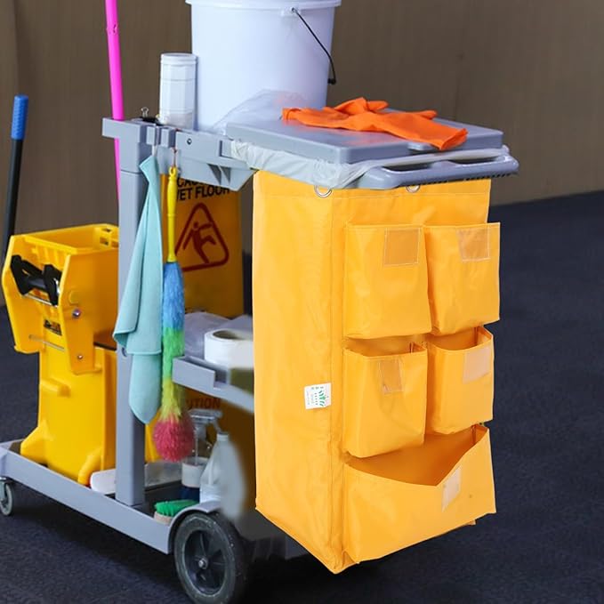 ABOOFAN Janitorial Bag Cleaning Cart Pouch Replacement Housekeeping Bag Trash Collecting Strong Versatile