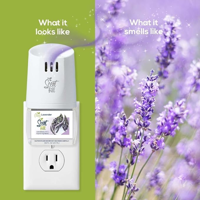 Scent Fill 100% Natural Lavender Plug in Air Freshener Scented Oil Refills 3 Refills