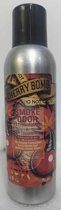 Smoke Odor Exterminator 198 gm/ 7 oz Large Spray Cherry Bomb 7oz Can 6 Pack.
