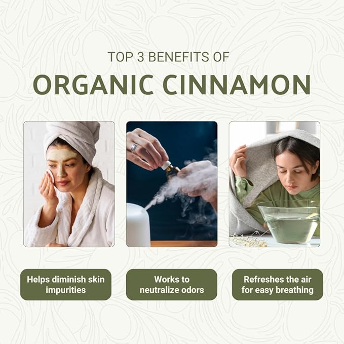Organic Cinnamon Essential Oil - Direct from Sri Lankan Essential Oils - 100% Pure - Natural Aceite de Canela for Aromatherapy &amp Wellness - Premium Grade (15ml)