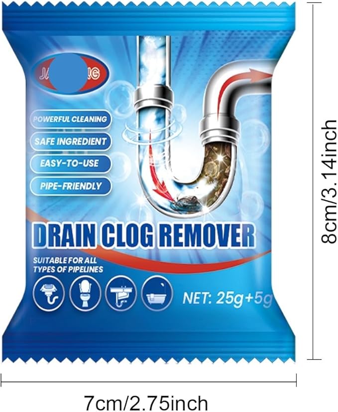 Drain Unclogging Powder - Kitchen &amp Toilet Sewer Pipe Cleaner for Blockage Removal Odor Elimination(30PCS)