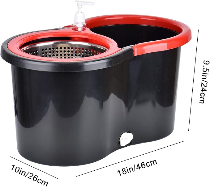 Mop and Bucket Set 360° Spin Mop and Bucket with Wringer Set and 3 Microfiber Mop Refills Stainless Steel 61 Extended Handle Spinning Mop Bucket System for Floor Cleaning