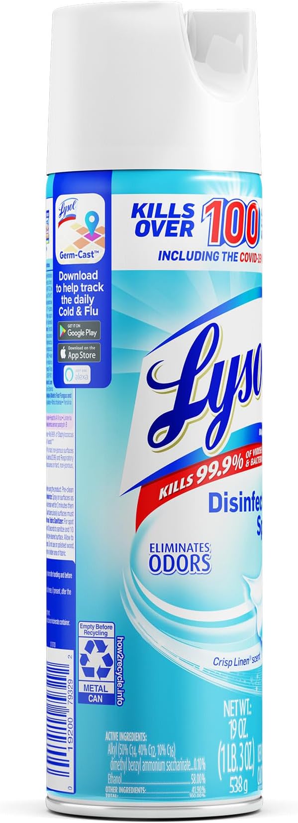 Lysol Disinfectant Spray Crisp Linen 57 Oz Pack of 3