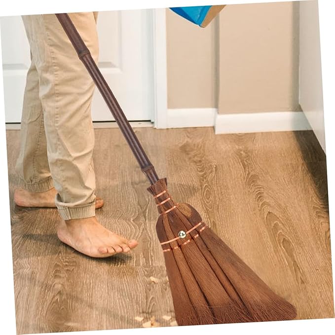 UPKOCH 2pcs Boys and Girls Broom Set Boys and Girls Broom Dustpan Natural Straw for Toddlers Indoor Outdoor Cleaning Tool