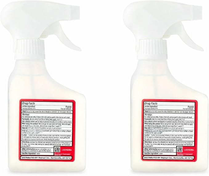 Equate 91% Isopropyl Alcohol Antiseptic &amp Cleaning Solution Spray 10 Fl Oz 2 Pack