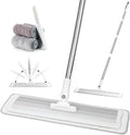 CQT Commercial Flat Microfiber Floor Mop Cleaning System 18 Inch Wet Dry and Dust Hardwood with 4 Washable Pads Cleaner for Laminate Tile Stainless Steel Handle and Extension (PT12-WET)
