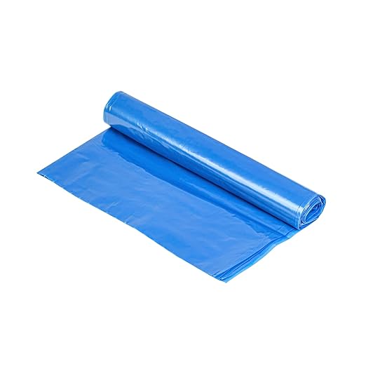 Restaurantware Recycling Trash Bags 250 Count 20-30 Gallon Heavy-Duty Plastic Trash Liners Tear-Resistant Blue Waste Disposal Bags Leak-Proof Star Seal Bottom Bags for Commercial Kitchens