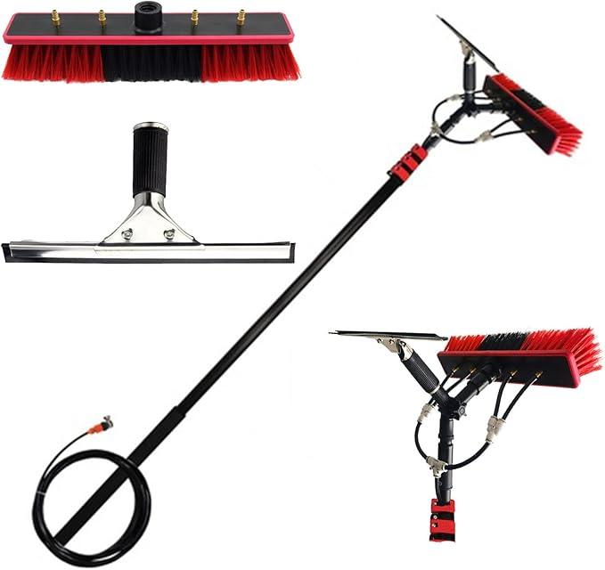 Telescopic Pole Kit Cleaning BrushCleaning Brush Water Fed Pole KitLength Water Fed Brush W/SqueegeeWater Fed Cleaning SystemOutdoor Window Cleaner W/20M HoseCleaning Tool for Window Gl