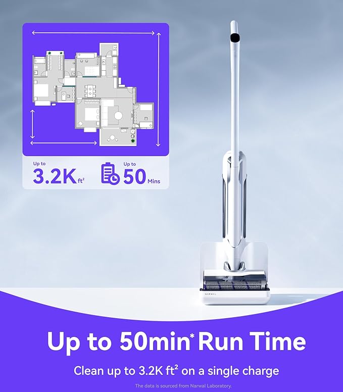 NARWAL S10 Pro Lightweight Cordless Vacuum Mop Wet Dry Vacuum Cleaner Self-Cleaning &amp Drying 180° Flexibility 50min Runtime Floor Cleaner (Renewed)