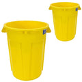 Magnum 55 Gallon Trash Can High-Vis Yellow Construction Grade Heavy Duty Plastic Jobsite Ready for Handling and Holding Garbage CMTC-C000-55Y02 (2 Pack)