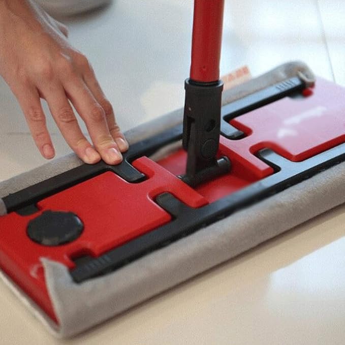 Red Mop Professional Microfiber Mop for Hardwood Laminate Tile Floor Cleaning Stainless Steel Telescopic Handle