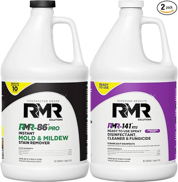 RMR-86 Pro Instant Mold Stain Remover and RMR-141 RTU Disinfectant Cleaner DIY Mold Remover Bundle