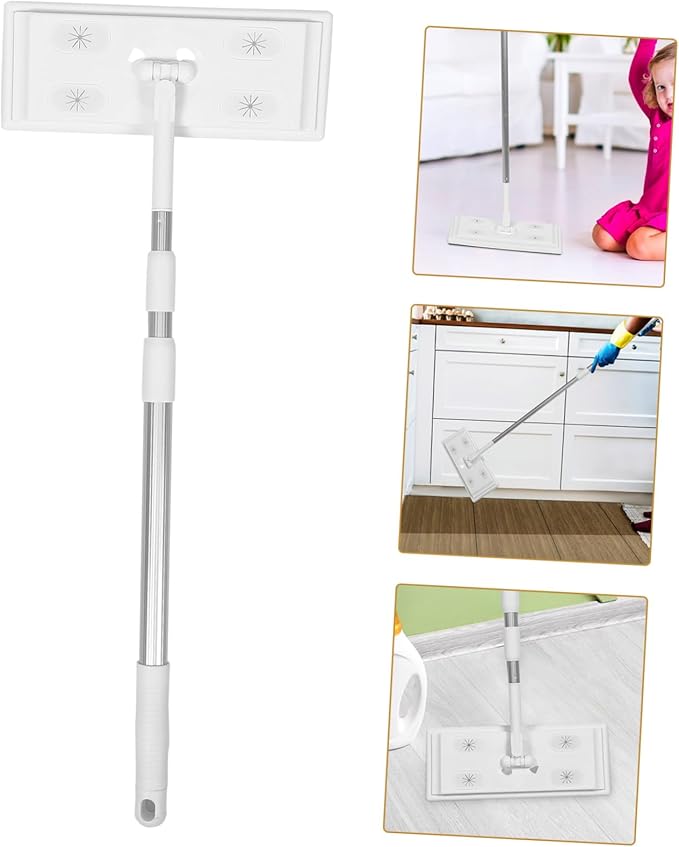 Electrostatic Dust Collector Mop 3-Section Telescopic Rod Non-Woven Floor for Home Cleaning Flat Mop for Dust Removal on Surfaces