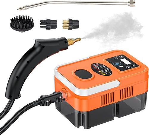 1800W Handheld Steam Cleaner for Sofa Window Kitchen with 6 Levels Adjustable and 1200ml Large Capacity Portable Handle Touch Screen 4pcs Accessories 105 High Temperature (US Plug)