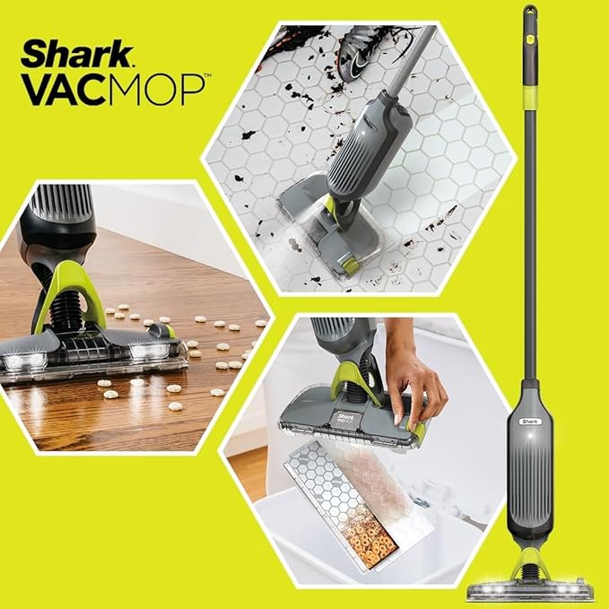 Shark VACMOP Disposable Hard Floor Pad Refills Compatible with VM252 &amp VM180 No-Touch Disposal for use on All Sealed Floors - Stone Hardwood Laminate &amp Tile (46 Count Total) VMP46