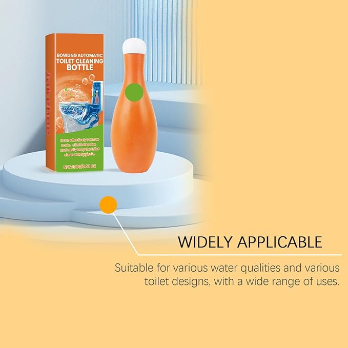 Bowling Blue Bubble Toilet Cistern Cleaner Bleach Toilet Cleaner Limescale Remover for Deodorizing &amp Descaling Toilets Smell Refresher Automatic Long-Lasting Toilets Bowl Cleaners in Bottle (4