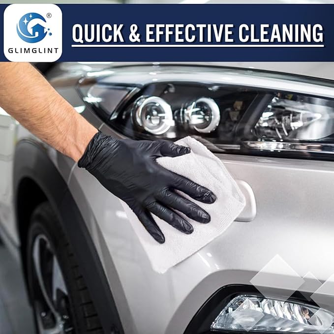 GLIMGLINT White Microfiber Cleaning Cloth150PK Reusable Cleaning RagsHighly Absorbent Shop Rags BulkAll-Purpose Car Cleaning Towels for TV Screen Kitchen Bathroom Restaurant Garage 14X12