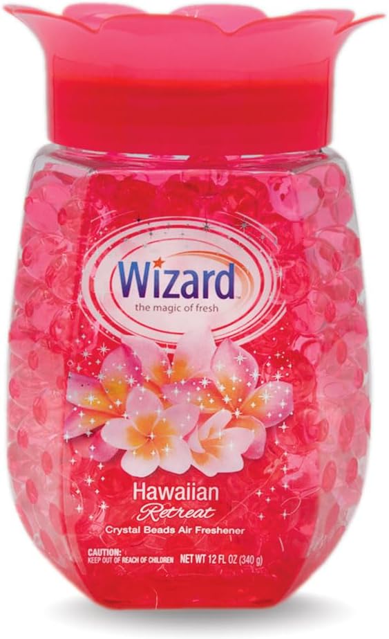 WIZARD Odor Eliminator Gel Beads - 12 oz Pack of 12 - Air Freshners For Bathroom. Rooms Per Areas and Car Freshner (ROSE BOUQUT)