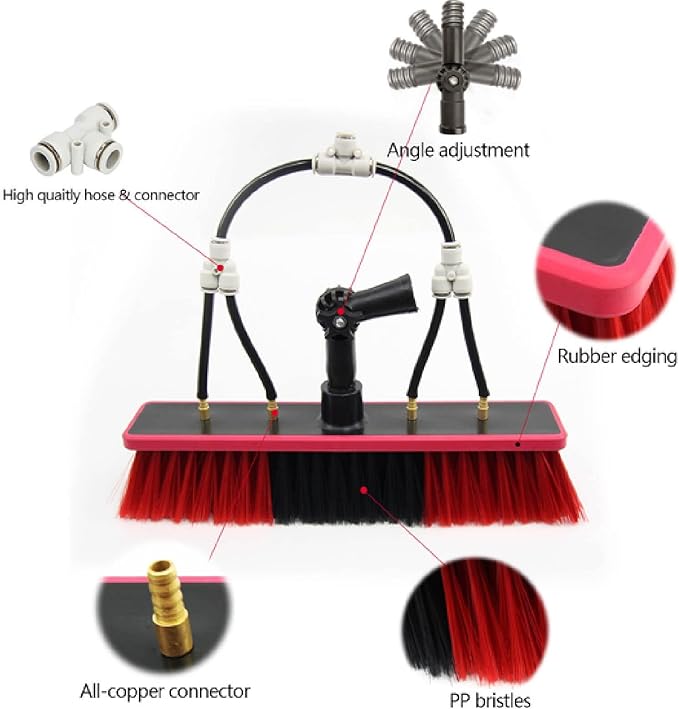 Water Fed Window Cleaning Pole(5.4M-10.8M) Hose-Fed Window Cleaner Brush Cleaning Tool for Window Glass Solar Panel10.8M/36FT