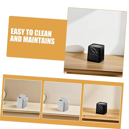 Cabilock 2pcs Small Decorative Marble Pattern Trash Can with Swing Lid Compact Garbage Bin for Bathroom Bedroom Kitchen and Office Stylish Wastebasket Elegant and Design