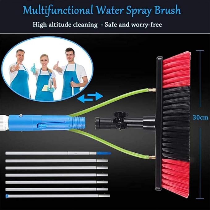 water fed pole kit window cleaning brush outdoor Window Cleaning Brush Telescopic Brush Cleaning Photovoltaic And Solar Panels Washing Set Equipment Extension Pole Cleaning 30cm Water Brush
