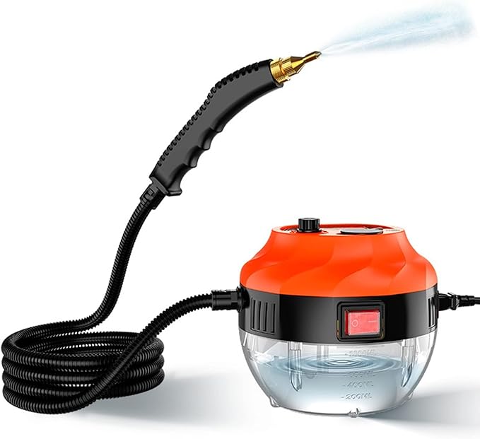 2500 Watt High Pressure Cleaner Handheld Steam Cleaner with 3 Brushes High Capacity Portable Steamer for Kitchens Sofas Air Conditioners Bathrooms Cars