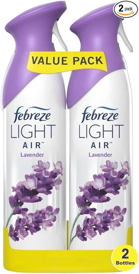 Febreeze Light Air Freshener Spray Lavender Scent 100% Natural Propellant 2 Pack