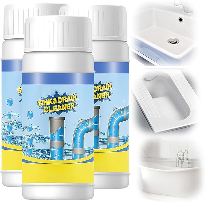 Sink &amp Drain Cleaner Powder Powerful Sink Cleaner Powder for Bathroom &amp Kitchen Dredging (3 PCS)