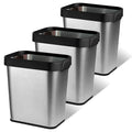 TooCust 3 Pack Stainless Steel Trash Can 2 Gallon Open Top Trash Can 7 x 10 x 11 Rectangle Rubbish Bin Slim and Narrow No Lid Small Wastebasketfor Kitchen Bathroom Living Room Office