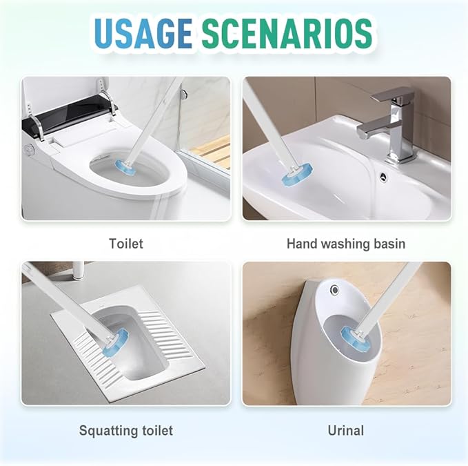 Disposable Toilet Cleaning System: Toilet Brush &amp Holder Kit with 18PCS Pre-Soaked Cleaner Wall-Mount Scrubbing Toilet Brush Bathroom Cleaning Kit (Grey)