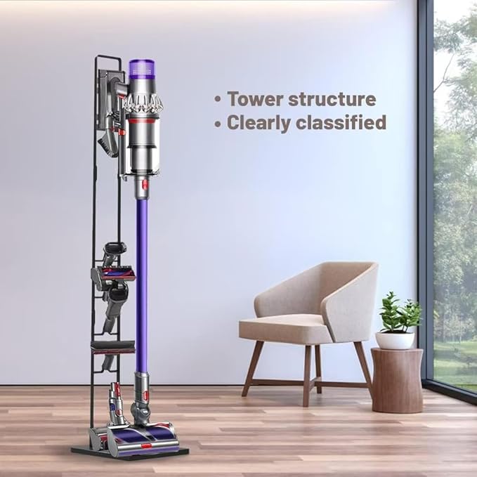 Foho Vacuum Stand Compatible for Dyson Stable Metal Storage Bracket Holder Compatible for Dyson V6 V7 V8 V10 V11 Cordless Vacuum Cleaners &amp Accessories