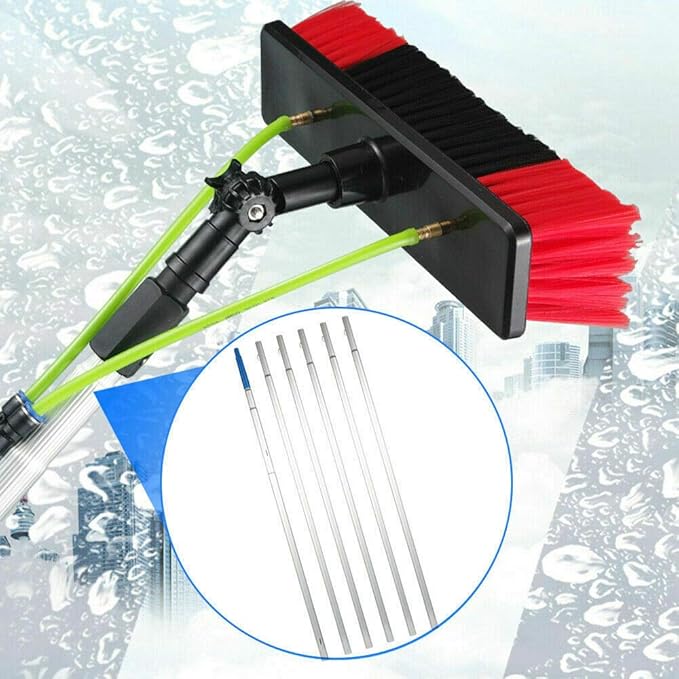 DYRABREST Water Fed Pole KitWindow Washing Kit with 8M Extension Pole Solar Panel Cleaning Brush for Glass Solar Panels Trucks VansWindow