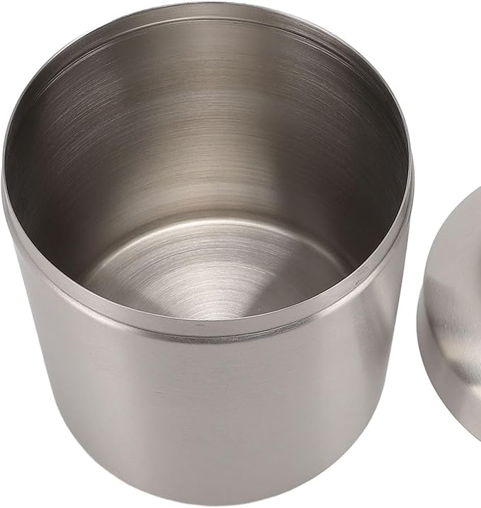 Fockety Countertop Trash Can Stainless Steel Desktop Trash Can Round Garbage Bin Tiny Waste Basket Easy to CleanCountertop Garbage Can for Home Office Near Desk Bathroom Wastebasket