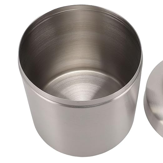 Stainless Steel Trash Bin Trash Cans Metal Garbage Can Modern Round Wastebasket for Bathroom Bedroom Kitchen or Office