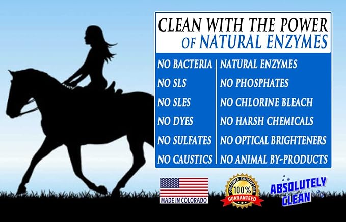 Absolutely Clean Amazing Saddle Soap Spray for Leather Cleaning &amp Tack Cleaner and Conditioner - Cleans Helmets Clothing Saddle Pads Blankets &amp More - USA Made