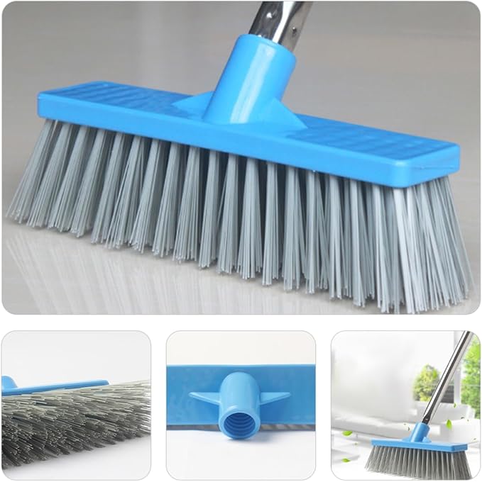 Electric Cleaning Brush Scrubber Long Pole Bathroom Brush for Shower Stiff Bristle Grout Removal Tool