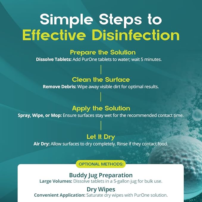 13.1g Cleaning &amp Disinfection Tablets EPA Registered Hospital Grade HOCl Cleaner Eliminates 99.9% of Microbes and Contaminants Cleans Mold &amp Mildew Bleach Alternative Sanitizer Tablets