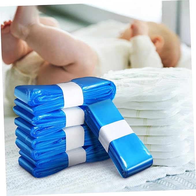 5 Rolls Blue Pe Diaper Trash Bags 260mm X 7m Leak-resistant Disposable Garbage Bags for Diaper Pail Refills and Home Trash Containers