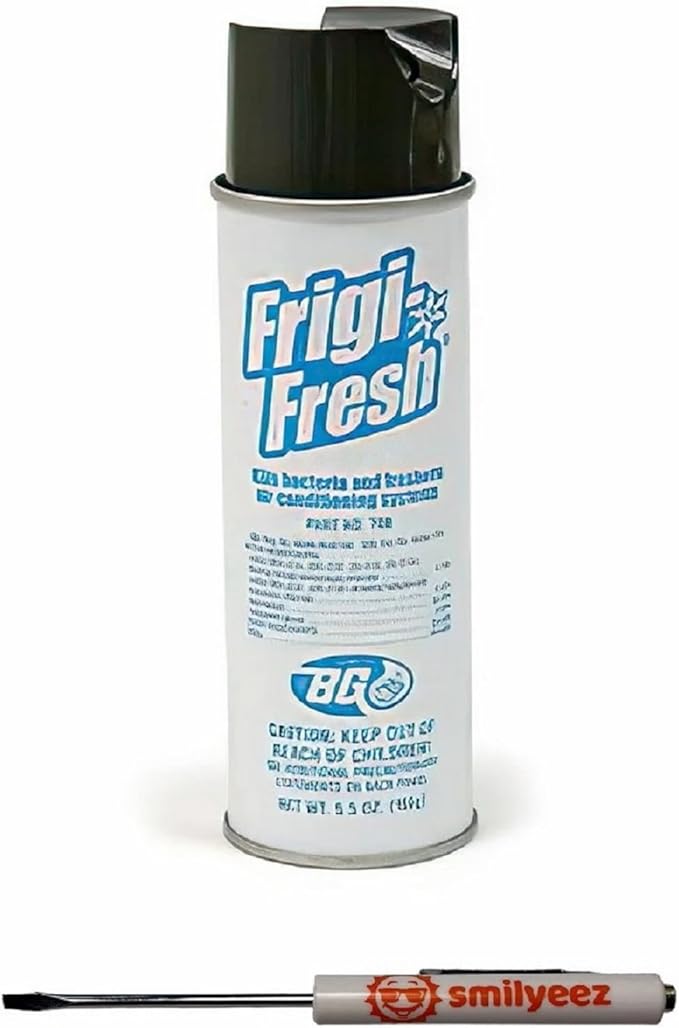 Smilyeez Listing for BG Frigi-Fresh Automotive Air Conditioning Cleaner and Freshener Spray (5.5 oz.) PN 708 (1 Can) - Eliminate Odors - with Pocket Screwdriver