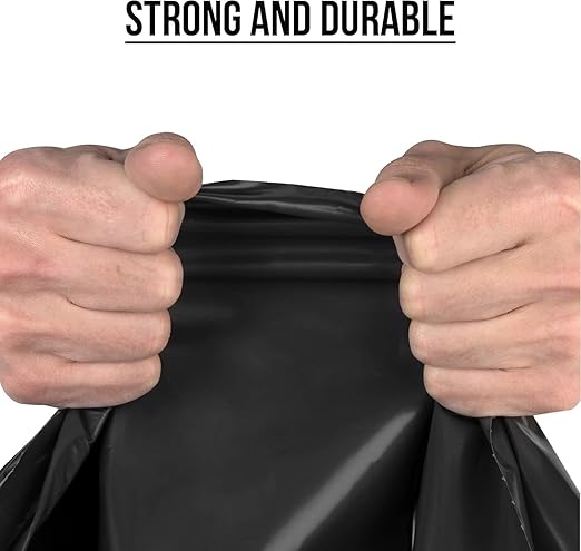Ultrasac 18 Gallon 1.1 MIL Black Drawstring Trash Bags - 25 x 33 - Pack of 400 - For Home Kitchen Food Services &amp Commercial