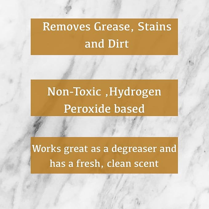 Oxy Countertop Cleaner Marble Granite Stone Safe for daily use (1 quart 32 oz.) with 2 Microfiber towels kit