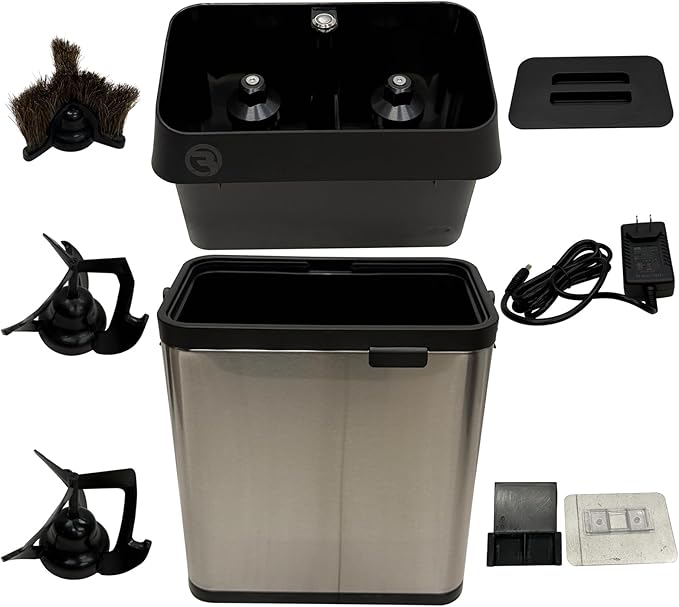 Electric Portafilter Cleaning Machine for 58mm - Knock Box Coffee Cleaner for Commercial &amp Home (Silver)