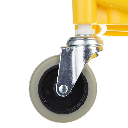 Amazon Basics Commercial Side Press Wringer Floor Cleaning Mop Bucket on Wheels 35-Quart Yellow