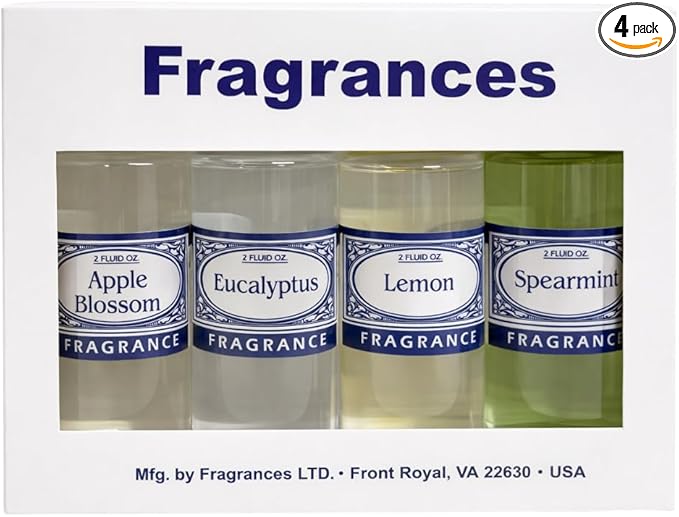 Rainbow RainMate Sirena Hyla Compatible Vacuum Fragrances – Assorted Fragrance 4-Pack For Water-Based Vacuums (Spring Fresh - Eucalyptus Spearmint Apple Blossom Lemon)