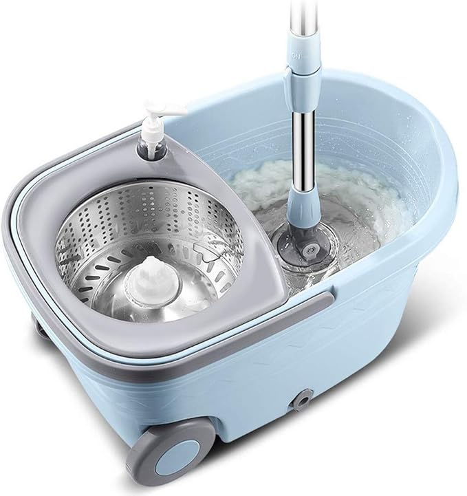 Spin Mop 360° Self Wringing Spinning Mop Washable Microfiber Mop Heads Easy to Use and Store