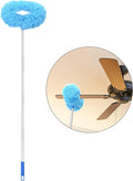 PATIKIL Ceiling Fan Cleaner Duster 12.9 to 47.2 Microfiber Duster Extendable Handle Fan Blade Cleaning Tool Removable Washable for Furniture Blind Blue