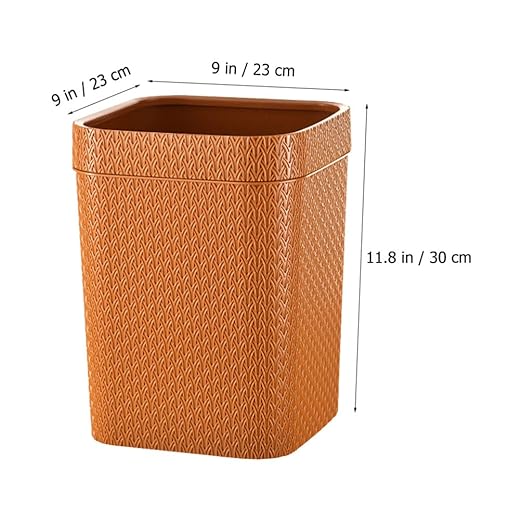 Zerodeko Orange Rattan Storage Bucket Large Capacity Waste Can Plastic Garbage Container Office Trash Bin Ash-bin