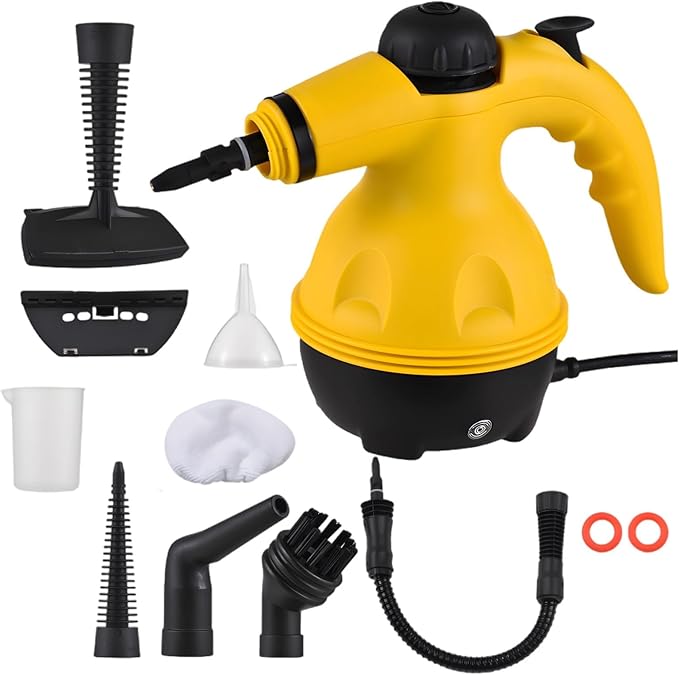 Handheld Steam Cleaner with Attachments 3.0 Bar 9.8 Ft Cord 9.8 X 5.1 X 8.7 in Kitchen and Home Use