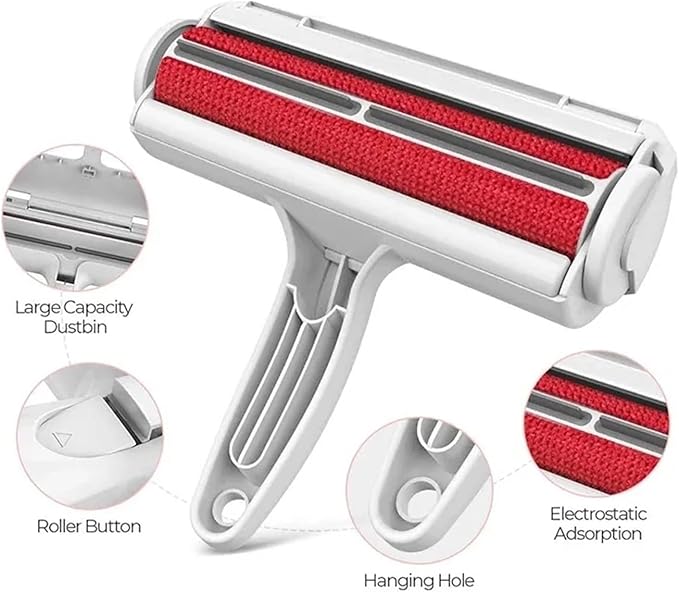 Pet Hair Remover Roller Remov Cleaning Removing Dog Cat Self Lint One Hand Operate((4-Rolls) 12x40mm-L)